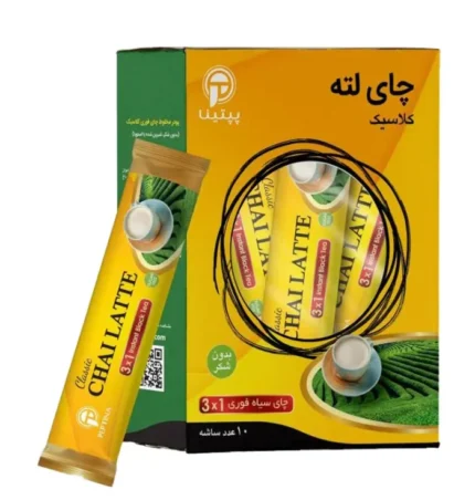 پودر چای لته کلاسیک پپتینا - نوشیدنی گرم و خوشمزه با شیرین‌کننده طبیعی استویا