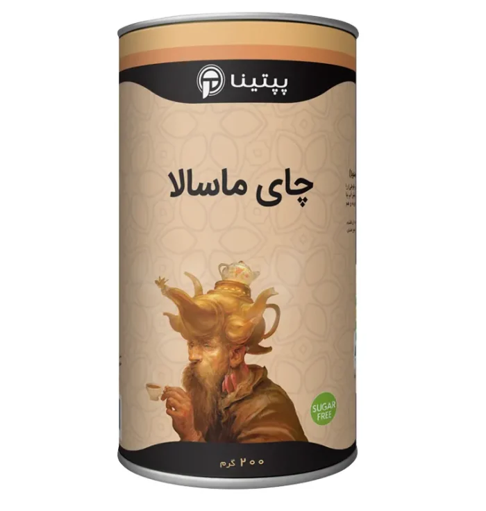 Masala-tea-200g پودر چای ماسالا پپتینا – قوطی 200 گرمی، با طعم گرم و خواص طبیعی.