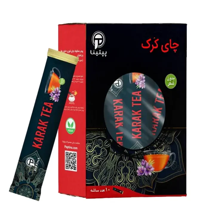 بسته 10 عددی پودر چای کرک زعفرانی پپتینا، آماده سازی سریع و آسان
