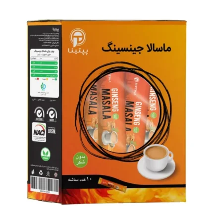 چای ماسالا جینسینگ تشریفاتی پپتینا، بسته 10 عددی، نوشیدنی سالم و پر انرژی.