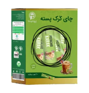 پودر چای کرک پسته زعفرانی پپتینا، نوشیدنی فوری با طعم زعفران و پسته